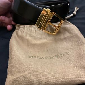 Black and Gold Burberry belt